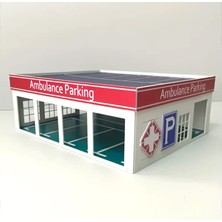 Reklambalaj 1/64 Ölçek Araçlar Için Tek Katlı Hastane Istasyonu Maket/diorama (Demonte)