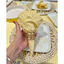 Decamor Home 2 ‘li Sarı Pötikare Fırfırlı Peçete