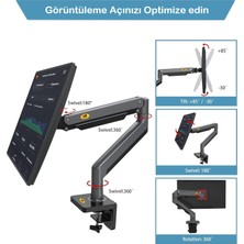 UmoTech Nb G40 22"-40 " Amortisörlü 3-15 kg Profosyonel & Oyuncu Monitör Standı- Masaüstü Monitör Tutucu