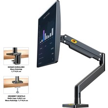 UmoTech Nb G40 22"-40 " Amortisörlü 3-15 kg Profosyonel & Oyuncu Monitör Standı- Masaüstü Monitör Tutucu