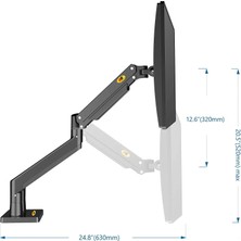 UmoTech Nb G40 22"-40 " Amortisörlü 3-15 kg Profosyonel & Oyuncu Monitör Standı- Masaüstü Monitör Tutucu