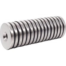 Hdg Havşa Delikli Çok Güçlü Neodyum Mıknatıs Magnet D 30X5 mm D 10/d5.5 mm Delik Çapı