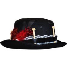 Halloween Kurukafa Kemikli Lüks Silindir Şapka