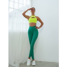 Lismina Yeşil Ekstra Yüksek Bel Toparlayıcı Spor Tayt