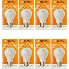 Osaka 10W (75W) 6500K (Beyaz Işık) E27 Duylu Dim Edilebilir LED Ampul (8 Adet)