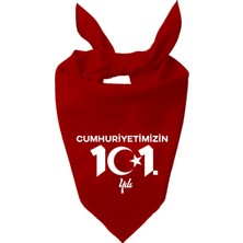 Cumhuriyet 101 Yıl Ay Yıldız Tasarımı Baskılı Fular