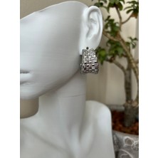 Lune Dor Accessories Kalın Hasır Model Modern Halka Küpe