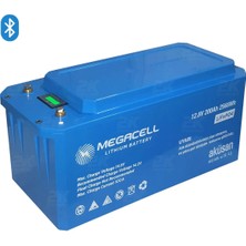 Megacell 12.8V 200AH (Bluetooth) Lifepo4 Lityum Demir Fosfat Akü(Abs Kasa)