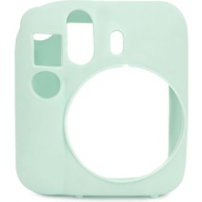 Nidage Yeşil Instax Mini 12 Makine Uyumlu Yeşil Koruyucu Silikon Kılıf Fotoğraf Makinesi Çantaları