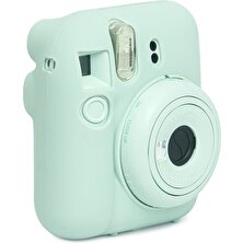 Nidage Yeşil Instax Mini 12 Makine Uyumlu Yeşil Koruyucu Silikon Kılıf Fotoğraf Makinesi Çantaları