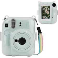 Nidage Fotoğraf Makinesi Çantaları Fuijifilm Instax Mini 12 Şeffaf Kılıf-Askı Hediyeli, 10 Fotoğraf Taşıma