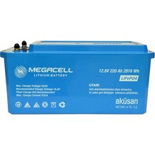 Megacell 12.8V 220AH Lifepo4 Lityum Demir Fosfat Akü(Abs Kasa)