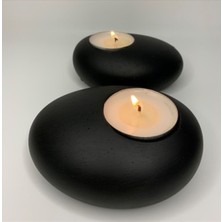 Morlalem 9,6cm Çakıl Taş Tealight Mumluk Silikon Kalıp K-1352, Kokulu Taş Sabun Alçı Mum Kalıbı