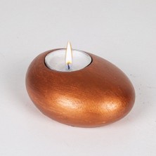 Morlalem 9,6cm Çakıl Taş Tealight Mumluk Silikon Kalıp K-1352, Kokulu Taş Sabun Alçı Mum Kalıbı