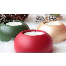 Morlalem 6,7cm Yuvarlak Top Tealight Mumluk Silikon Kalıp K-1359, Kokulu Taş Sabun Alçı Mum Kalıbı