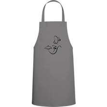 Chef Özel Baskılı Chef Mutfak Önlüğü Gri