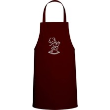 Enfes Chef Özel Baskılı Chef Mutfak Önlüğü Bordo