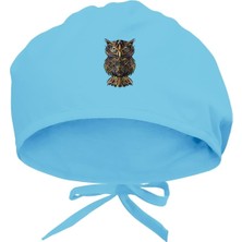 Tasarım Trend Dijital Baskılı Kızgın Baykuş Cerrahi Bone - Doktor ve Hemşire Bonesi Hastane Bonesi