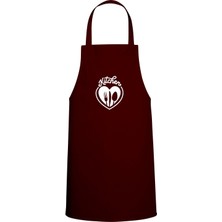 Kitchen Özel Baskılı Chef Mutfak Önlüğü Bordo