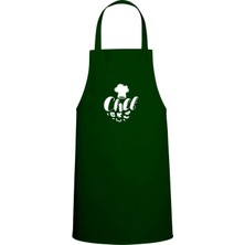 Chef Yazılı Sebze Tasarım Özel Baskılı Chef Mutfak Önlüğü Avcı Yeşili