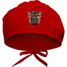 Tasarım Trend Pipo Içen Köpek Baskılı Cerrahi Bone - Doktor ve Hemşire Bonesi Hastane Bonesi