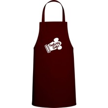 Cooking Time Yazılı Özel Baskı Chef Mutfak Önlüğü Bordo