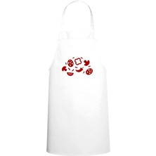 Sebze Tasarım Özel Baskılı Chef Mutfak Önlüğü Beyaz