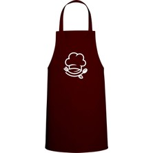 Aşçı Özel Baskılı Chef Mutfak Önlüğü Bordo
