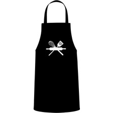 Mutfak Malzemesi Özel Baskılı Chef Mutfak Önlüğü Siyah