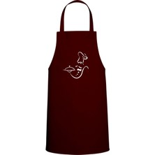 Chef Özel Baskılı Chef Mutfak Önlüğü Bordo