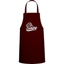 Cooking Özel Baskılı Chef Mutfak Önlüğü Bordo