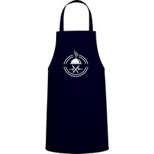 Çatal & Bıçak Chef Tasarım Özel Baskılı Chef Mutfak Önlüğü Lacivert