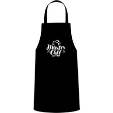 Master Chef Yazı Özel Baskılı Chef Mutfak Önlüğü Siyah
