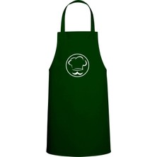 Bıyıklı Chef Baskılı Chef Mutfak Önlüğü Avcı Yeşili