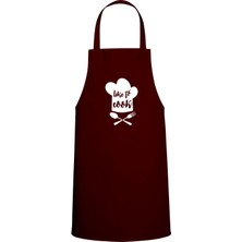 Like To Cook Yazılı Özel Baskı Chef Mutfak Önlüğü Bordo