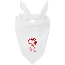 Kare Snoopy Tasarım Tek Renk Fular
