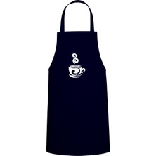 Sıcak Coffee Özel Baskı Chef Mutfak Önlüğü Lacivert