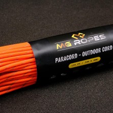 Mg Ropes Polyester Paracord İp 4 mm Neon Turuncu Siyah Desen 30 Metre