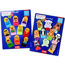 Yeni Estevia Clez 2 Set - 20 Parça  Emojiler ve Vahşi Hayvanlar Parmak Kukla Company