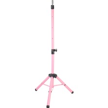 Estevia Kuaför Eğitim Mankeni İçin Metal Tripod - Pembe + Taşıma Çantası