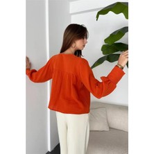 Fav Style Kadın V Yaka Uzun Kollu Bağlama Detaylı Bluz