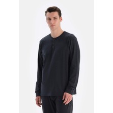 Lacivert Yarım Patlı Regular Fit Everfresh Tişört