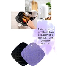 Ceritti Airfryer Medikal Silikon Kare Pişirme Matı Yırtılmayan,tekrar Kullanılabilen,yıkanabilir Pişirme Matı