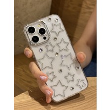 Paladyum Case iPhone 16 Pro Uyumlu Hologram Yıldızlı Şeffaf Kılıf