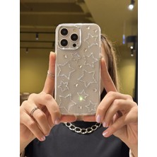 Paladyum Case iPhone 16 Pro Uyumlu Hologram Yıldızlı Şeffaf Kılıf