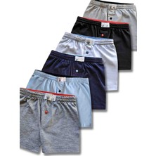 Giza Kids %100 Pamuklu Erkek Çocuk Boxer Külot Iç Çamaşır 6lı Set