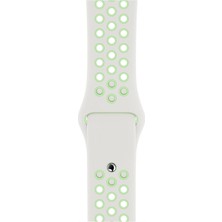 Apple Watch Series 6 38 MM Fileli Kordon Beyaz-Yeşil