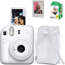 1 - 15 x Instax Mini 12 Fotoğraf MAKINESI-20LI Film-Büzgülü Kılıf ve Mıknatıslı Çerçeve Seti 1 Sd 8