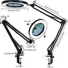 Siyah LED Masa Lambası Masaüstü Sıkıştırmalı Cam Büyüteç Okuma Kitabı Güzellik Dövme Kaş Nakış Onar