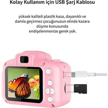 Ithalatçı Garantili Dijital Mini Kamera Fotoğraf Makinesi Pembe Çocuk Mini 1080P Hd Kamera Selfie 1